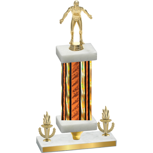 Premium Single Orange Glacier Victory Wrestling Trophy