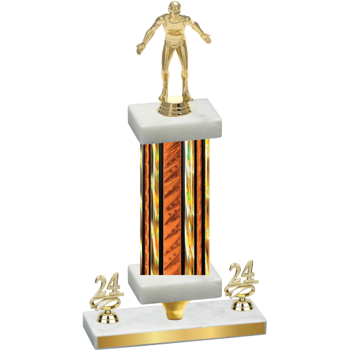 Premium Single Orange Glacier Year Wrestling Trophy