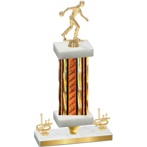 Premium Single Orange Glacier First Place Bowling Trophy
