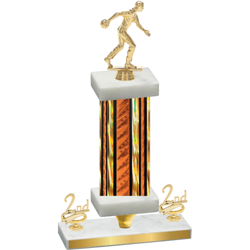 Premium Single Orange Glacier Second Place Bowling Trophy