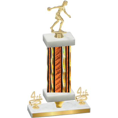 Premium Single Orange Glacier Fourth Place Bowling Trophy