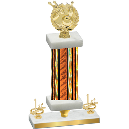 Premium Single Orange Glacier First Place Bowling Trophy