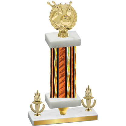 Premium Single Orange Glacier Victory Bowling Trophy