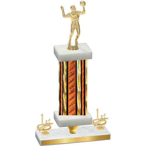 Premium Single Orange Glacier First Place Volleyball Trophy