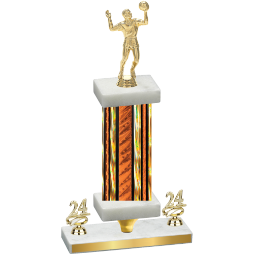 Premium Single Orange Glacier Year Volleyball Trophy