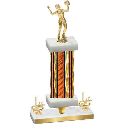 Premium Single Orange Glacier First Place Volleyball Trophy