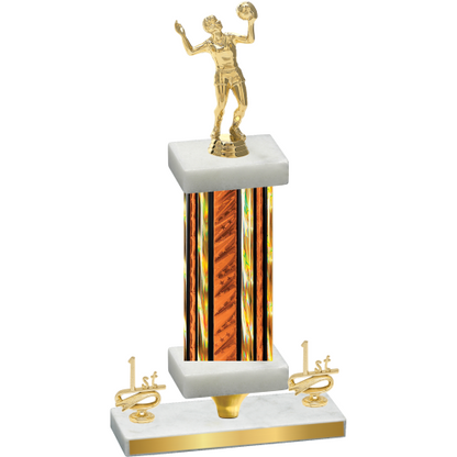 Premium Single Orange Glacier First Place Volleyball Trophy