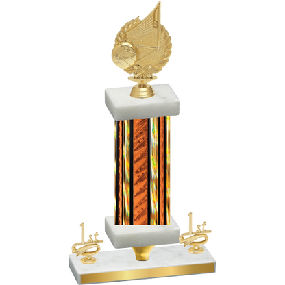 Premium Single Orange Glacier First Place Volleyball Trophy