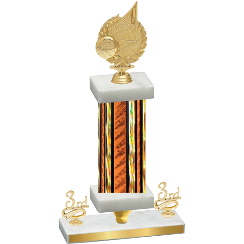 Premium Single Orange Glacier Third Place Volleyball Trophy