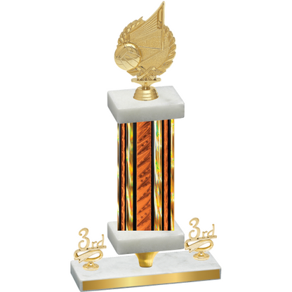 Premium Single Orange Glacier Third Place Volleyball Trophy