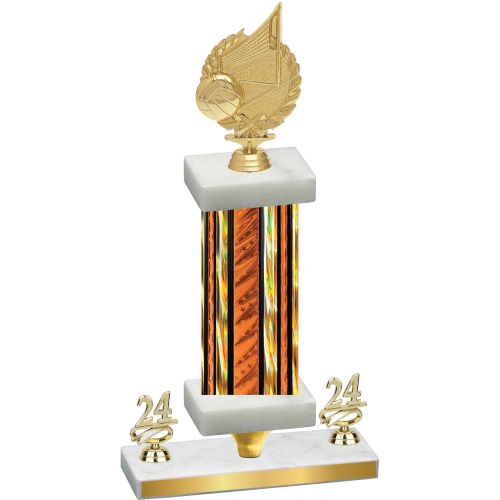 Premium Single Orange Glacier Year Volleyball Trophy