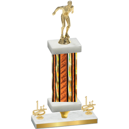 Premium Single Orange Glacier First Place Swimming Trophy