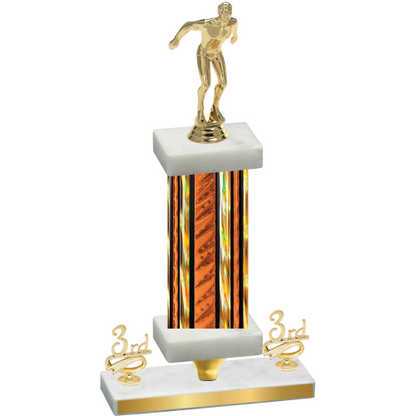 Premium Single Orange Glacier Third Place Swimming Trophy