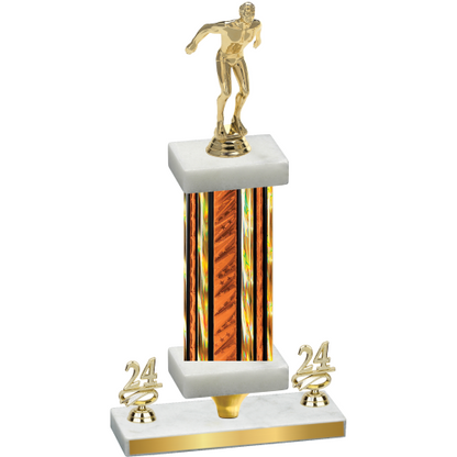 Premium Single Orange Glacier Year Swimming Trophy