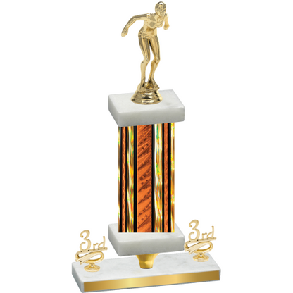 Premium Single Orange Glacier Third Place Tennis Trophy