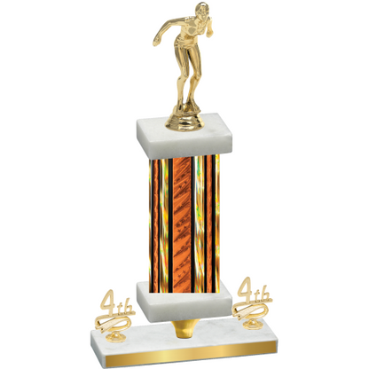 Premium Single Orange Glacier Fourth Place Tennis Trophy