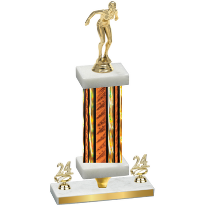 Premium Single Orange Glacier Year Tennis Trophy