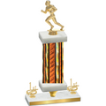 Premium Single Orange Glacier First Place Football Trophy