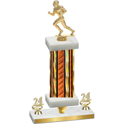 Premium Single Orange Glacier Year Football Trophy