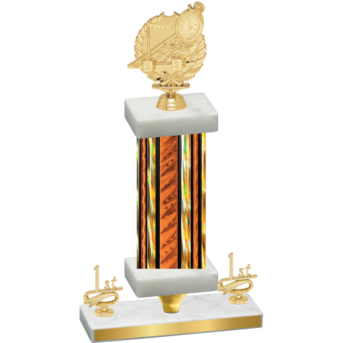 Premium Single Orange Glacier First Place Swimming Trophy