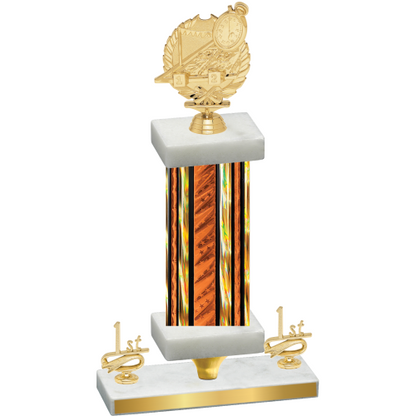 Premium Single Orange Glacier First Place Swimming Trophy