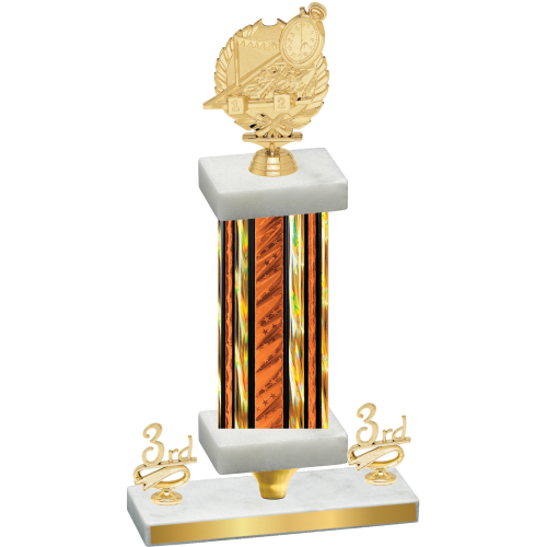 Premium Single Orange Glacier Third Place Swimming Trophy