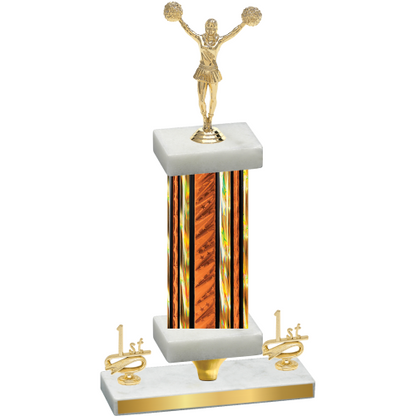 Premium Single Orange Glacier First Place Cheerleading Trophy