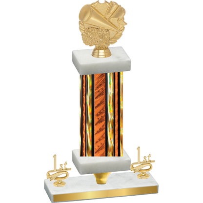 Premium Single Orange Glacier First Place Cheerleading Trophy