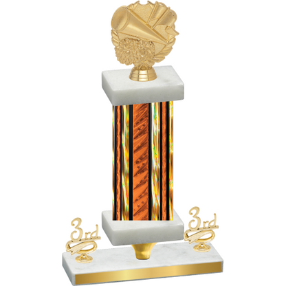 Premium Single Orange Glacier Third Place Cheerleading Trophy
