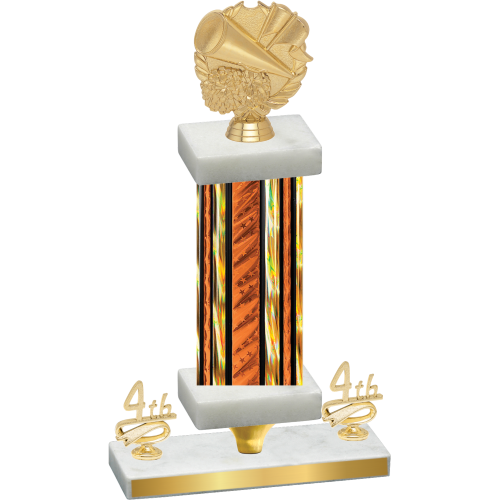 Premium Single Orange Glacier Fourth Place Cheerleading Trophy