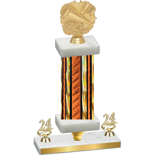 Premium Single Orange Glacier Year Cheerleading Trophy