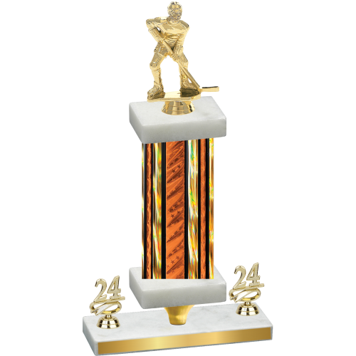 Premium Single Orange Glacier Year Hockey Trophy