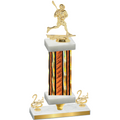 Premium Single Orange Glacier Second Place Lacrosse Trophy