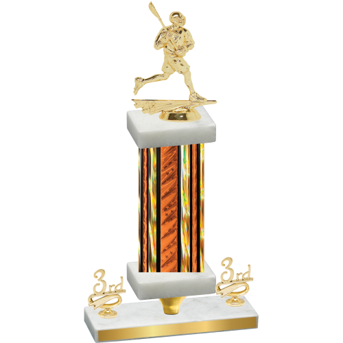 Premium Single Orange Glacier Third Place Lacrosse Trophy