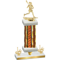 Premium Single Orange Glacier First Place Lacrosse Trophy