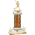 Premium Single Orange Glacier Second Place Lacrosse Trophy