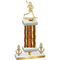 Premium Single Orange Glacier Victory Lacrosse Trophy