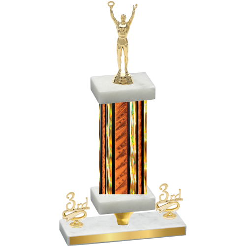 Premium Single Orange Glacier Third Place Victory Trophy