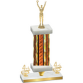 Premium Single Orange Glacier Fourth Place Victory Trophy