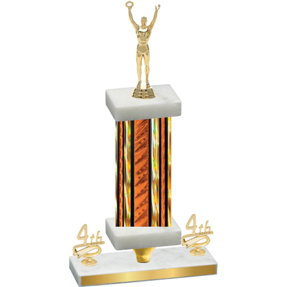 Premium Single Orange Glacier Fourth Place Victory Trophy