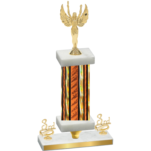 Premium Single Orange Glacier Third Place Victory Trophy