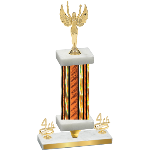 Premium Single Orange Glacier Fourth Place Victory Trophy