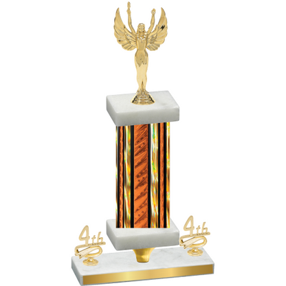 Premium Single Orange Glacier Fourth Place Victory Trophy