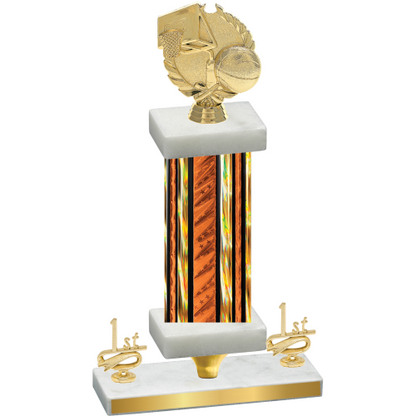 Premium Single Orange Glacier First Place Basketball Trophy