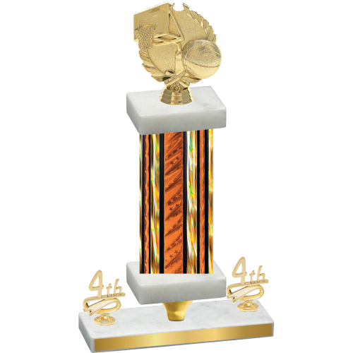 Premium Single Orange Glacier Fourth Place Basketball Trophy