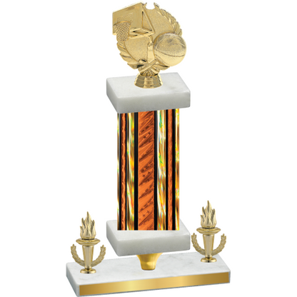 Premium Single Orange Glacier Victory Basketball Trophy