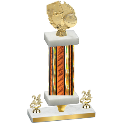 Premium Single Orange Glacier Year Basketball Trophy