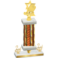 Premium Single Orange Glacier Second Place Pickleball Trophy