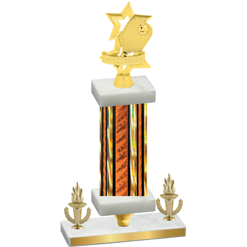 Premium Single Orange Glacier Victory Pickleball Trophy