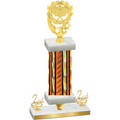 Premium Single Orange Glacier Second Place Pickleball Trophy
